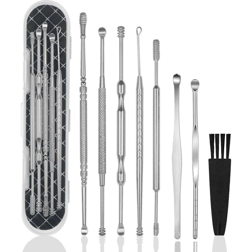 8 Pcs Ear Wax Removal Kit,Professional Double-Headed Ear Pick Earwax Removal Too